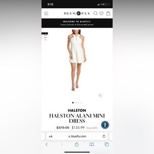 White Halston Alani Mini Dress